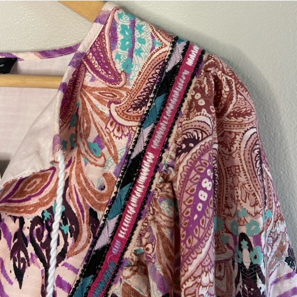 Bohemian Dress Pink Floral Animal Print Dress Sz XL INC. - Picture 3 of 6